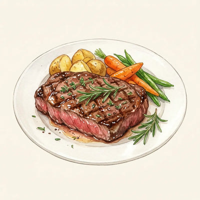 赤身肉のステーキ